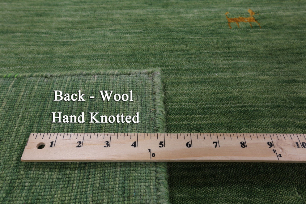 10' Square Handmade Persian Gabbeh Wool Rug - Q15284
