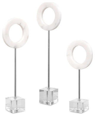 Uttermost 17871 Coin Toss 22" Tall Crystal and Marble Abstract - Crystal /