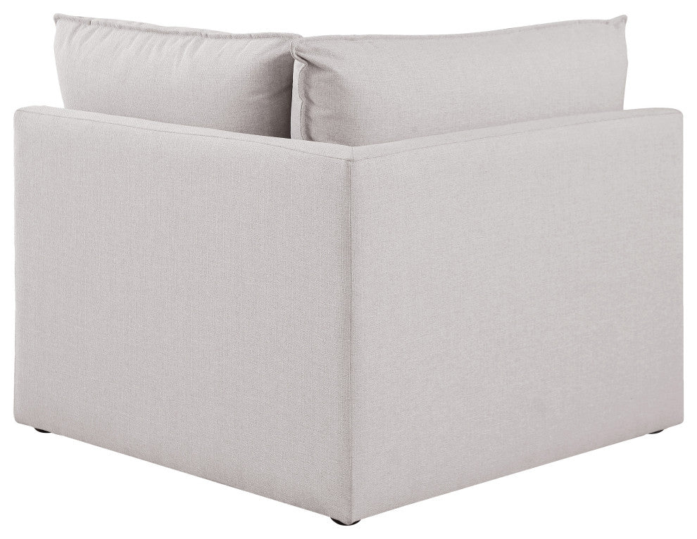 Mackenzie Linen Textured Fabric Upholstered Corner Chair, Beige