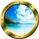 VWAQ 3D Ocean View Mural Wall Decal Sea Porthole Peel And Stick, 24" Diameter
