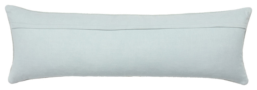 Lisha Medallion Light Blue/ Silver Pillow 13"X40" Lumbar, Down Fill