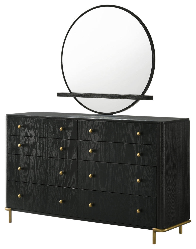 Arini 8-drawer Dresser With Mirror Black