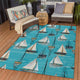 Indoor/Outdoor Harbor HA8 Teal Machine Washable 5' x 7'6" Rug