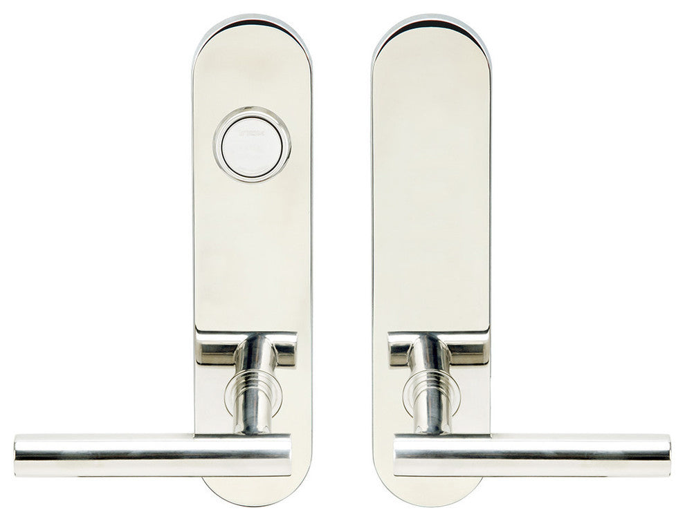 Copenhagen Lever, Tubular Dummy Entry, Dummy Cylinder, Polished Stainless Steel