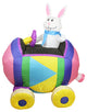 Inflatable Eater Bunny Driving an Egg Car Yard Art Decoration, 4'
