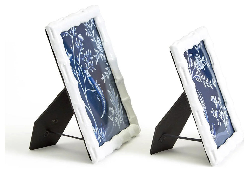 Two's Company Aviary High Gloss Faux Bamboo Photo Frames, Set of 2