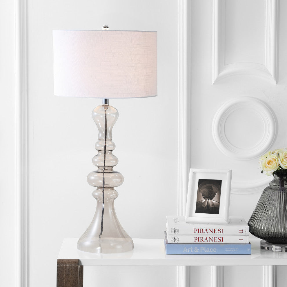 Madeline 35" Curved Glass Table Lamp