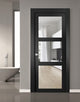 Solid Interior French | Lucia 2555 Matte Black with Clear Glass | -30 x 80