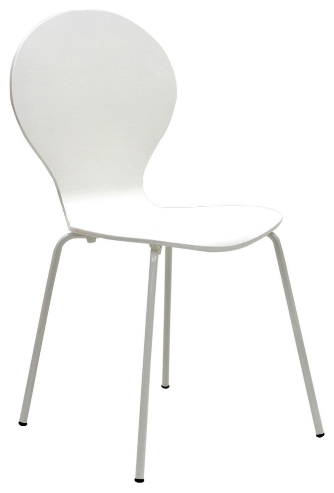 Modern Contemporary Kitchen Wood Dining Side Chair White