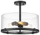 Z-LITE 3032SF-MB 3 Light Semi Flush Mount, Matte Black