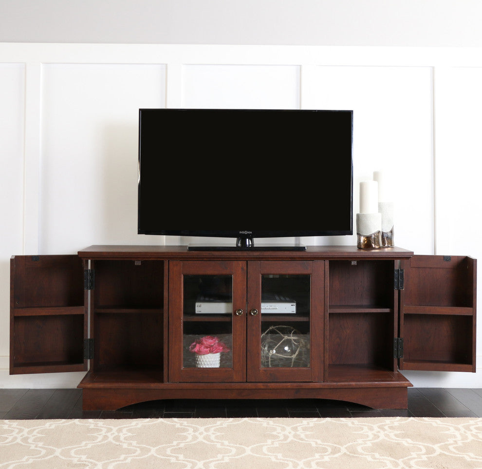 52" Brown Wood TV Stand Console