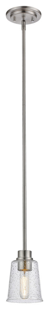 Zlite 464MP-BN 1-Light Mini Pendant, Clear Seedy