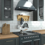 Daly Wall Mounted Solid Pine Wood Storage Rack With Upper Shelf and 5 Hooks, Bamboo