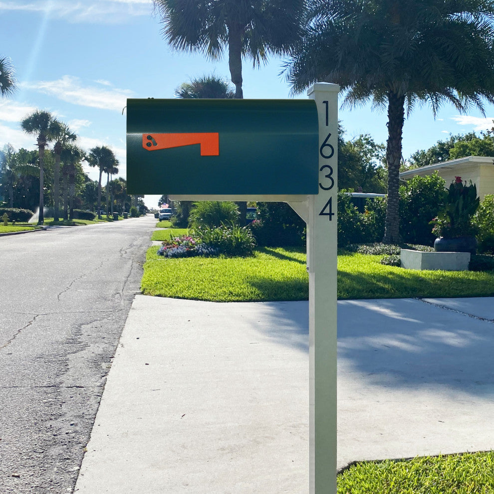 Mid Modern Rigby Curbside Mailbox and Post, Blue