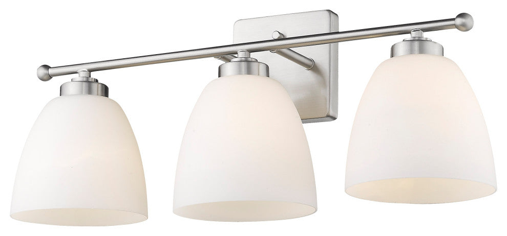 3 Light Modern Vanity Bath Light in Satin Nickel