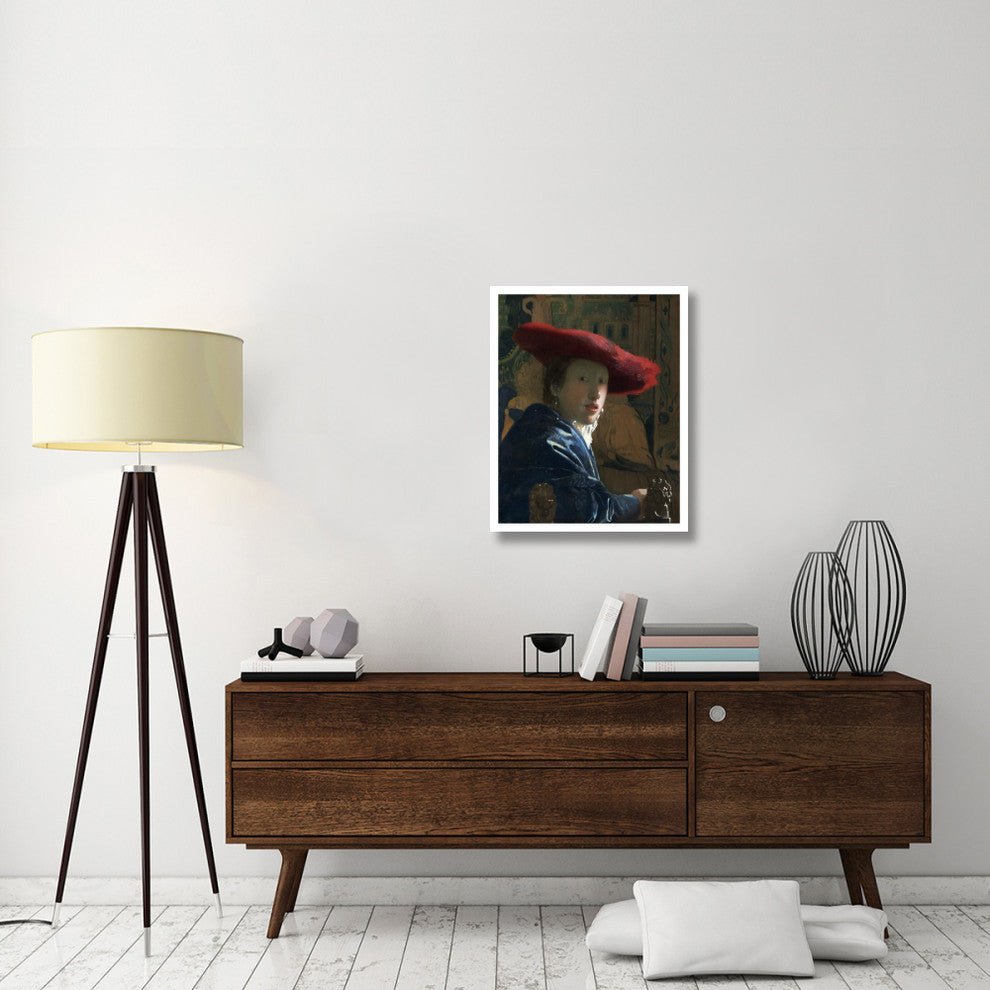 "Girl with a Red Hat" Digital Paper Print by Johannes Vermeer, 24"x30"