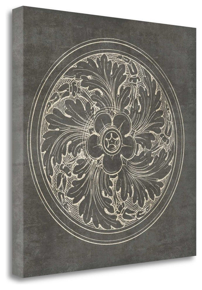 "Rosette II Gray" By Wild Apple Portfolio, Giclee Print on Gallery Wrap Canvas