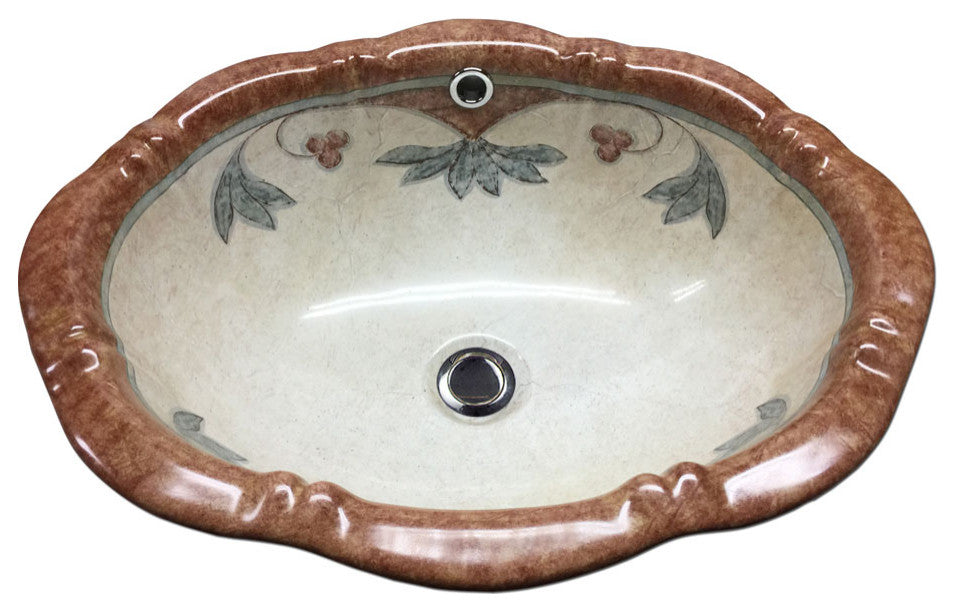Hand Painted Sink " Veronica " Lotus Drop-In Sink