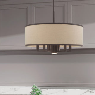 Livex Lighting 6 + 1 Light Pendant Chandelier, Bronze