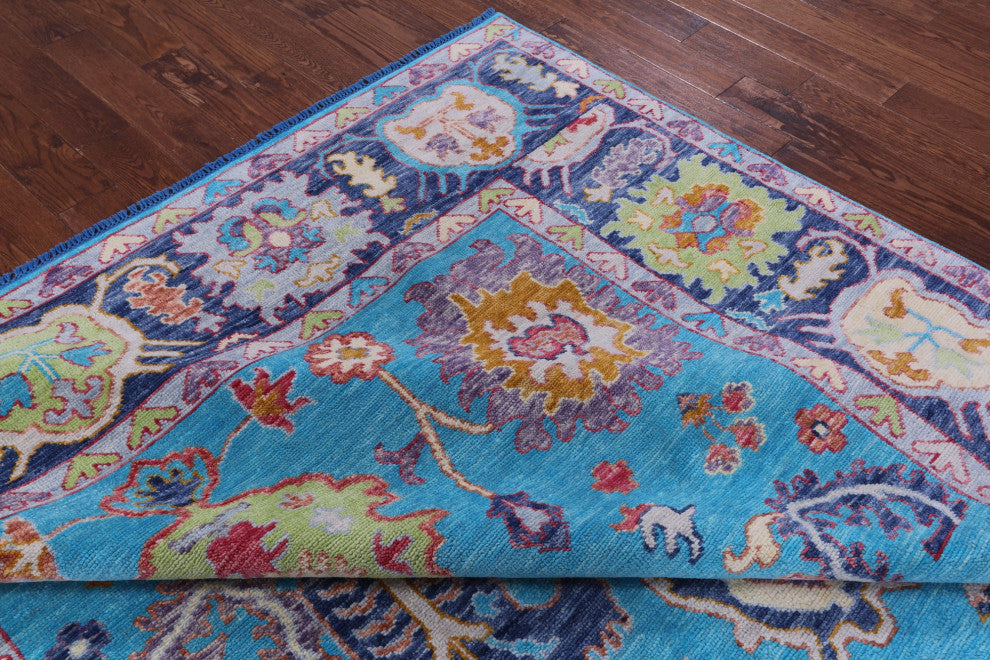 9' 1" X 11' 10" Turkish Oushak Hand-Knotted Wool Rug - Q14990