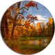 Quiet And Silent Autumn, Landscape Round Wall Art, 36"