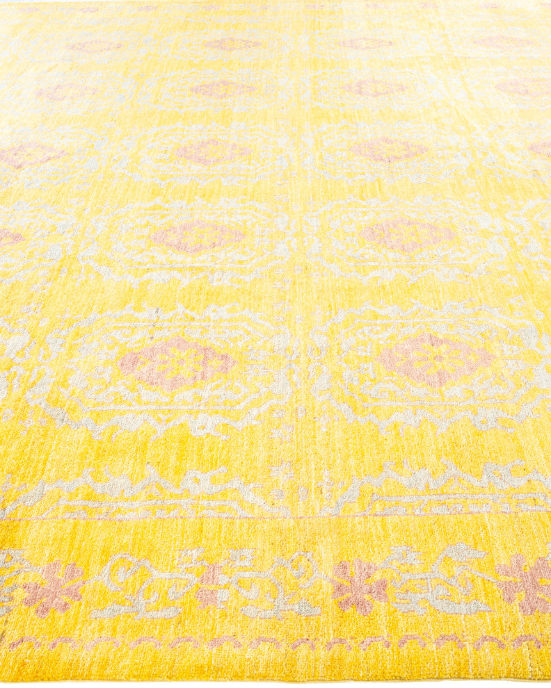 Eclectic, One-of-a-Kind Hand-Knotted Area Rug Light Blue, 9'1"x12'1"