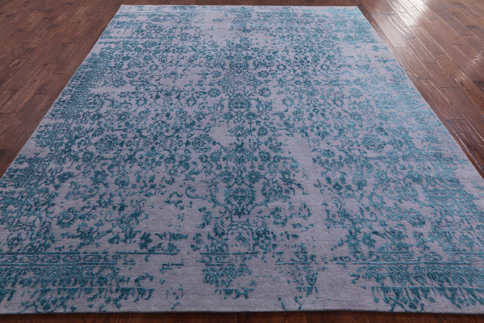 8' 1" X 10' 2" Persian Wool and Silk Hand-Knotted Rug Q6241