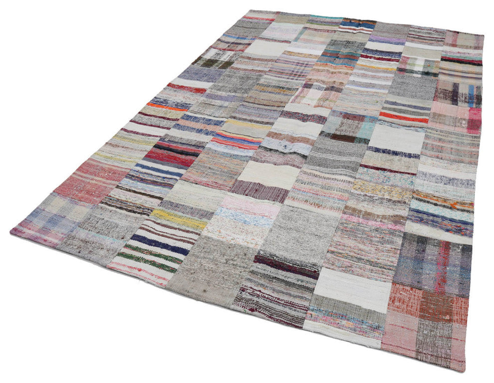 Rug N Carpet - Handmade Anatolian 6' 7'' x 9' 10'' Rustic Patchwork Kilim Rug