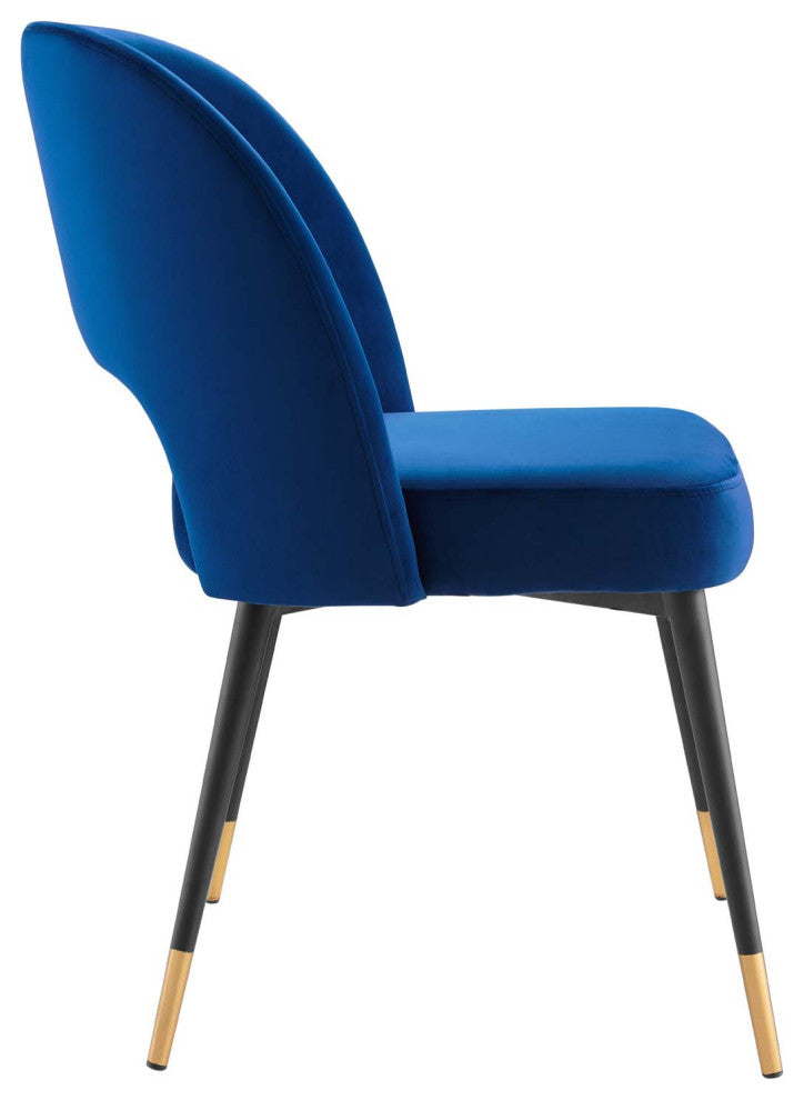 Rouse Performance Velvet Dining Side Chair Navy