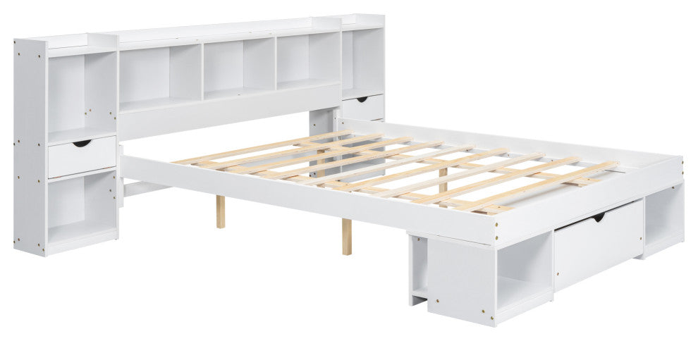 Gewnee Queen Size Wood Platform Bed