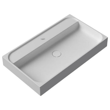 Unit Plus 80A Wall Mount / Vessel Bathroom Sink with Single Faucet Hole