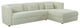Callie Velvet Sectional, Cream, Raf