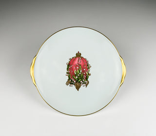 Round Handled Cake Platter Lilies Of The Valley Egg