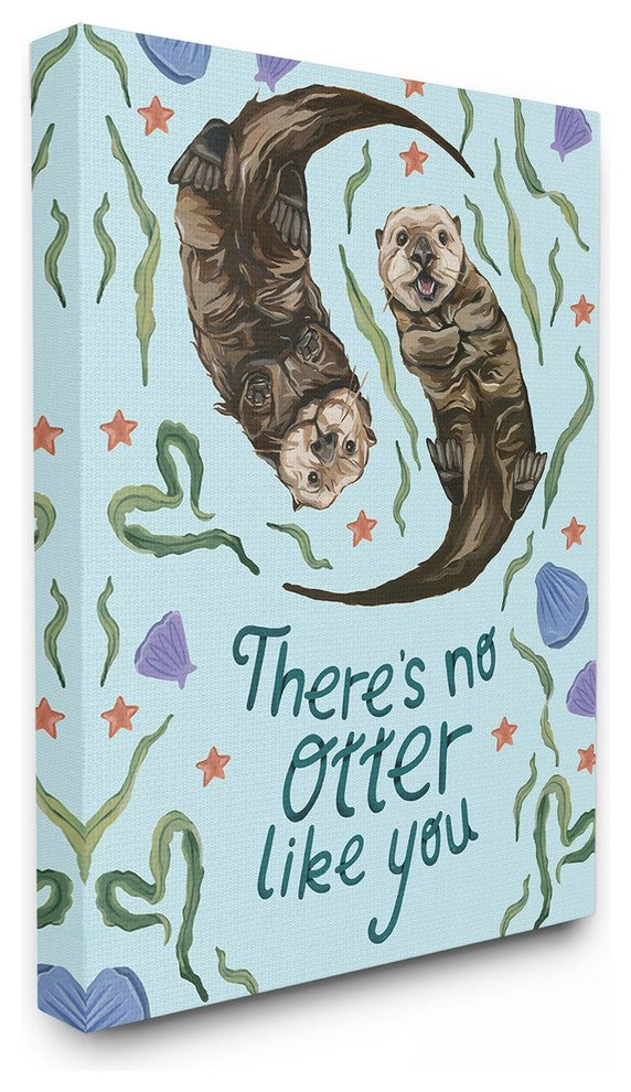 There's No Otter Like You With Starfish & Clams Painting Canvas Art, 30"x40"