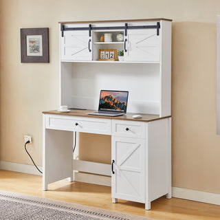 Gewnee 47" Farmhouse Executive Desk with Drawers
