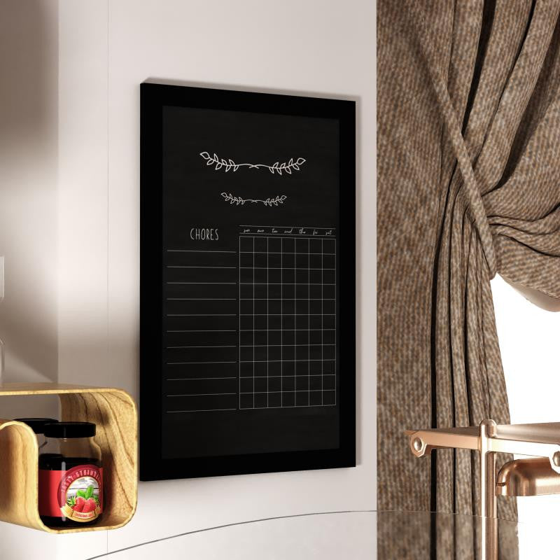 Canterbury Wall Mount Magnetic Chalkboard Sign Set, Black, 24" X 36"