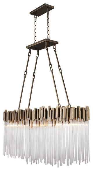 Varaluz 309N06 Matrix 6 Light 37"W Linear Chandelier - Havana Gold
