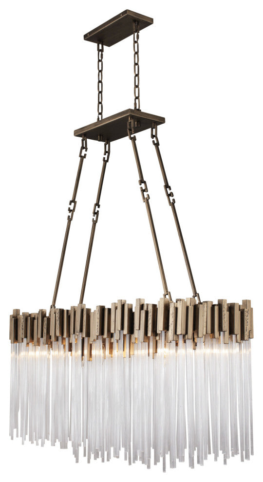 Varaluz 309N06 Matrix 6 Light 37"W Linear Chandelier - Havana Gold