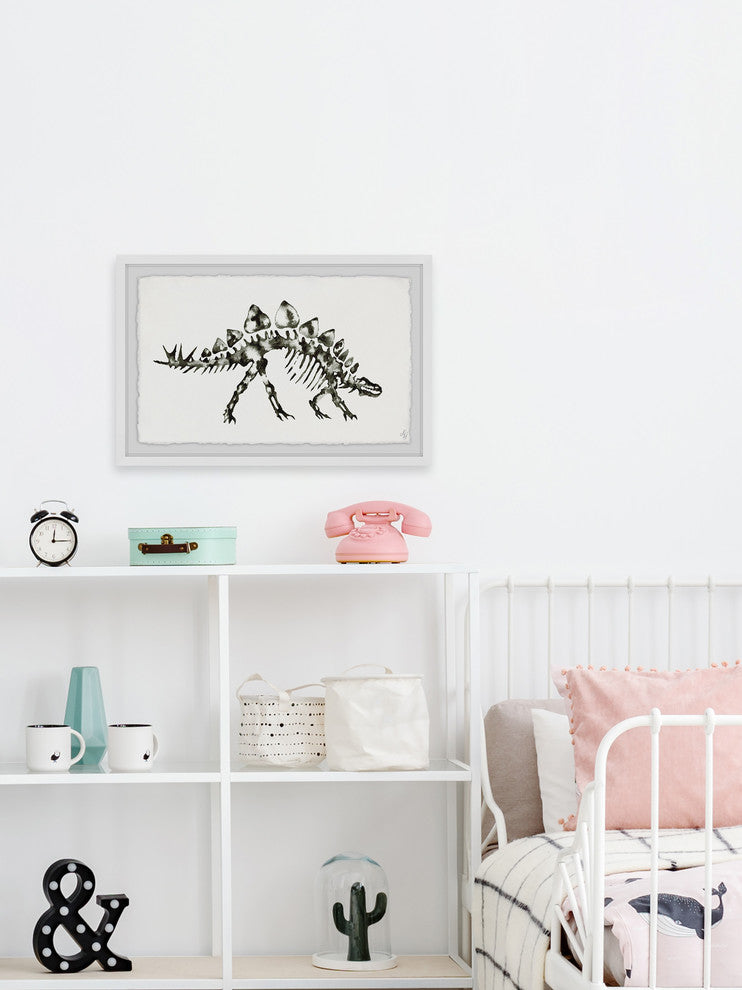 "Stegosaurus Skeleton" Framed Painting Print, 18"x12"