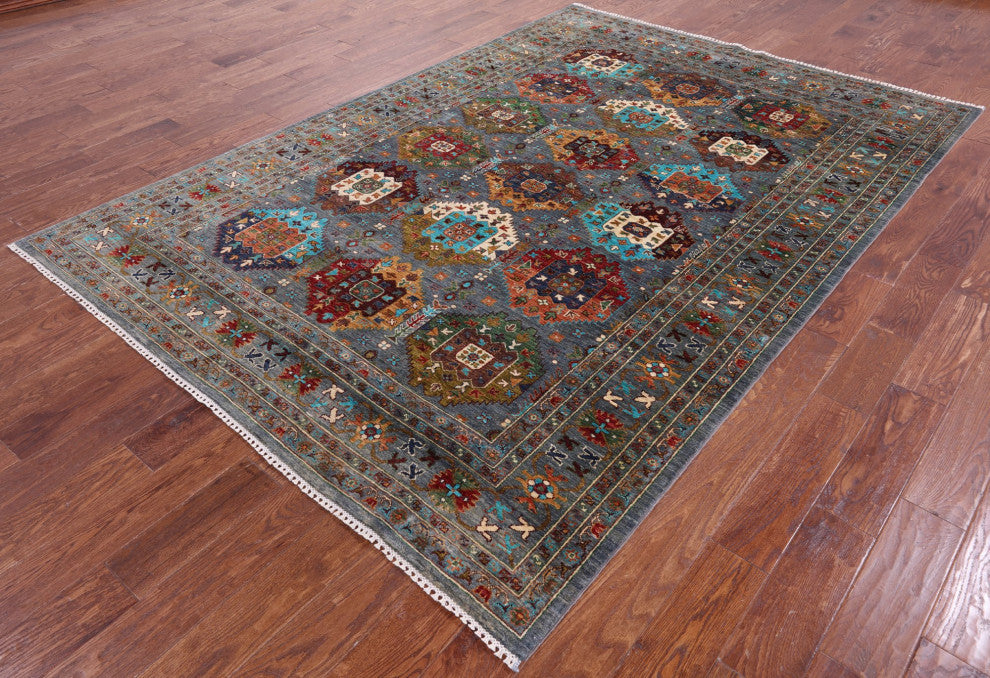Fine Turkmen Handmade Rug 6' 6" X 9' 4" - Q12493