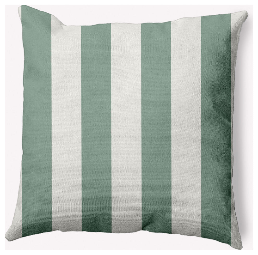 18x18" Graduated Stripe Nautical Decorative Indoor Pillow, Sage