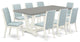 V097La015-9 9-Piece Dinette Set Table and 8 Linen Fabric Chairs, Linen White