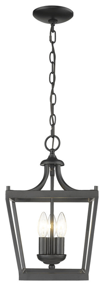 Vintage Black Metal Tapered Hanging Light