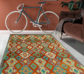 Sangat Flatweave Amaya Red/Purple Rug, 6'9 x 9'9