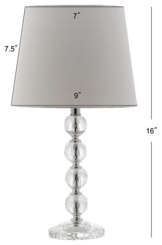 Safavieh Nola Table Lamp Set of 2 With USB Port Clear/Chrome