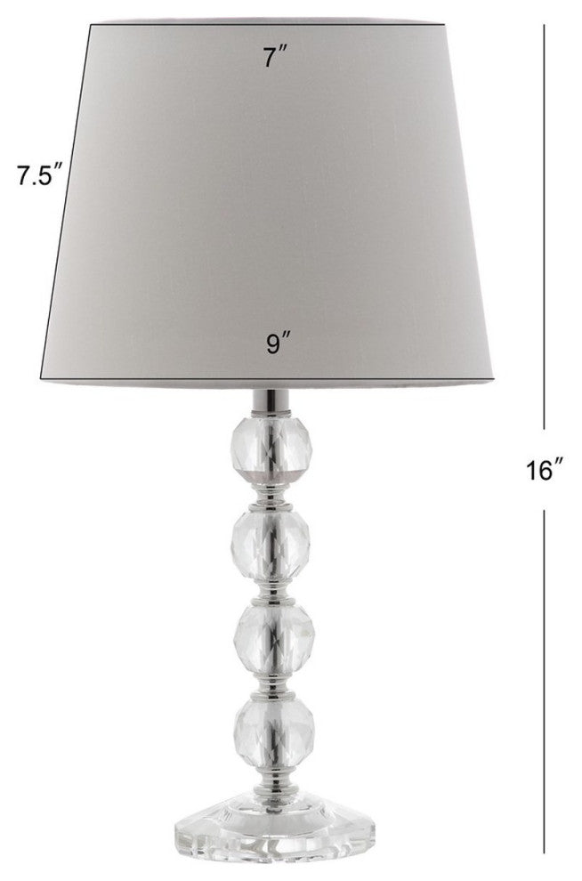 Safavieh Nola Table Lamp Set of 2 With USB Port Clear/Chrome