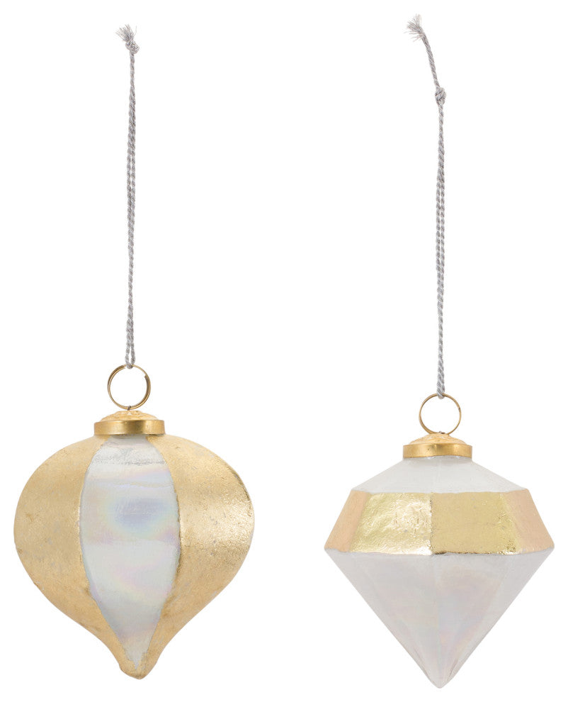 Irredescent Glass Ornamnet, Set of 6