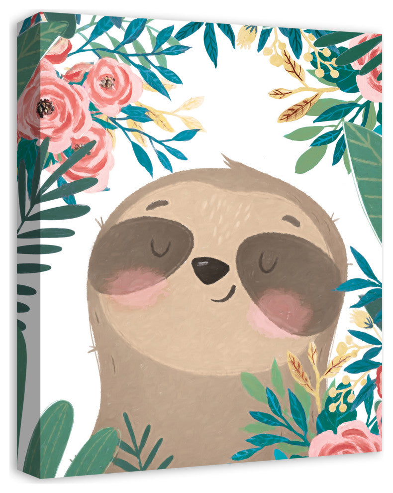 Bashful Sloth 16x20 Canvas Wall Art