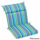 22"x45" Outdoor Squared Seat/Back Chair Cushion, Pike Azure