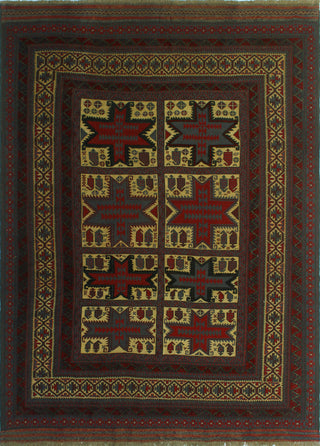 Semi Antique Rayan Beige/Burgundy Rug, 6'5x8'9